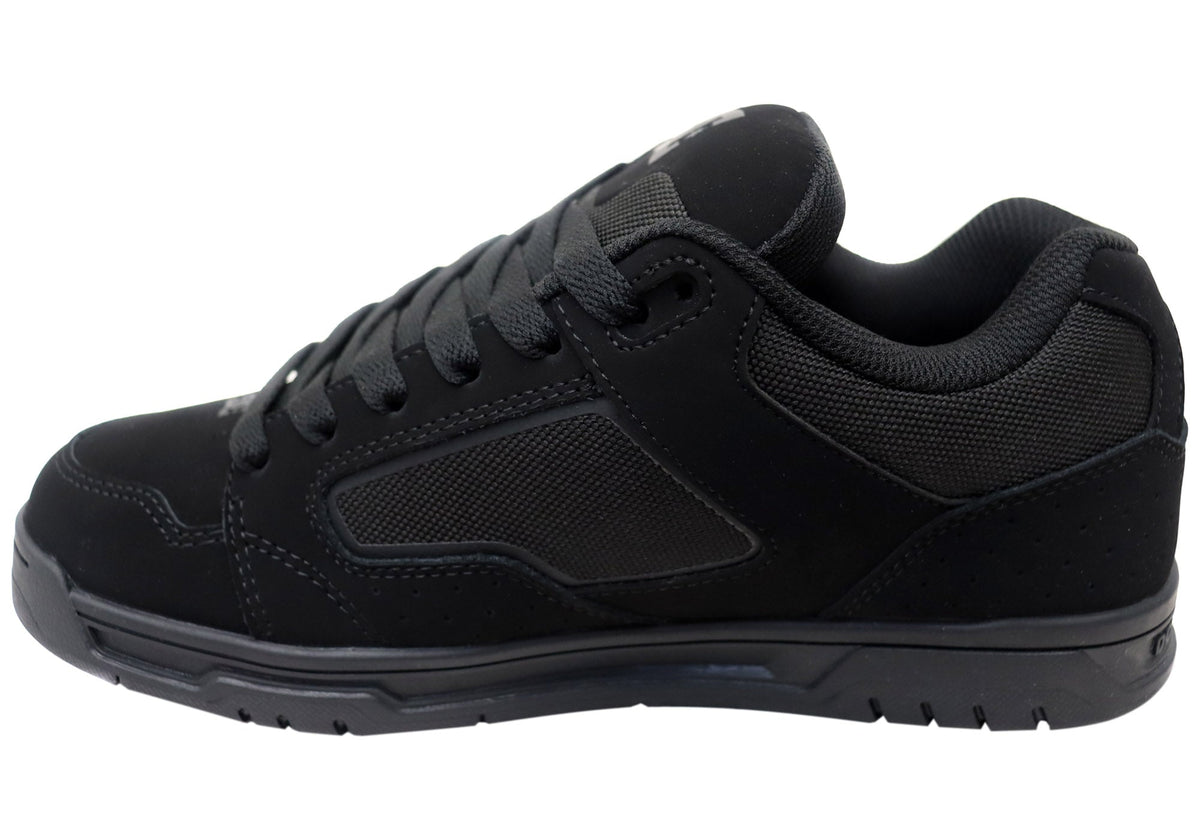 DC Shoes Mens DC Coiler Comfortable Leather Shoes Black Black