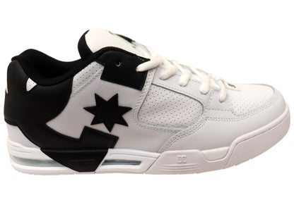DC Shoes Mens DC Command Comfortable Leather Shoes White Black