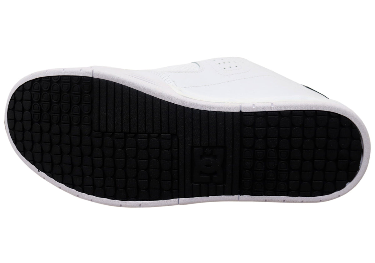 DC Shoes Mens DC Command Comfortable Leather Shoes White Black
