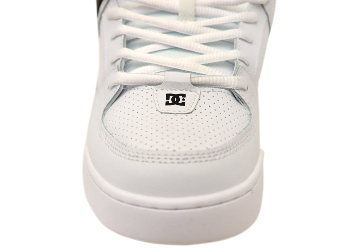DC Shoes Mens DC Command Comfortable Leather Shoes White Black