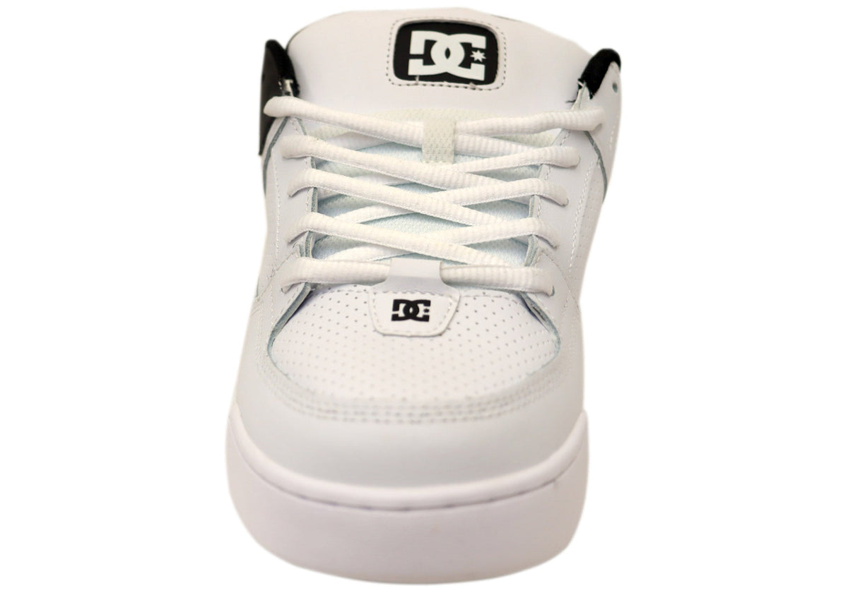 DC Shoes Mens DC Command Comfortable Leather Shoes White Black