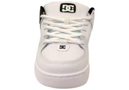 DC Shoes Mens DC Command Comfortable Leather Shoes White Black