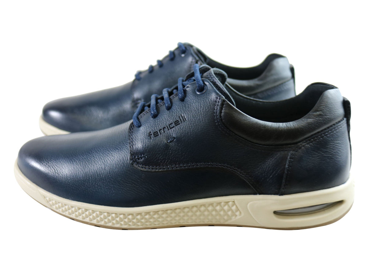 Ferricelli Benny Mens Leather Lace Up Casual Shoes Made In Brazil