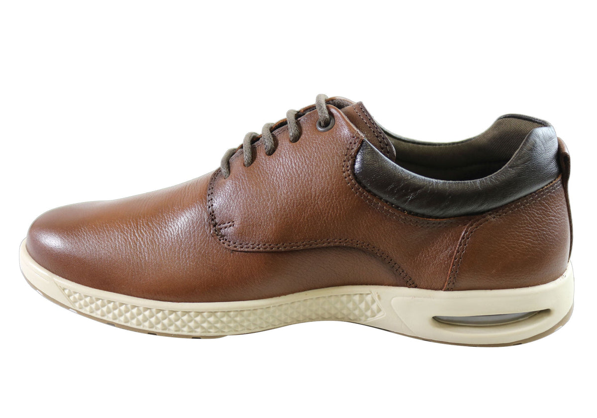 Ferricelli Benny Mens Leather Lace Up Casual Shoes Made In Brazil
