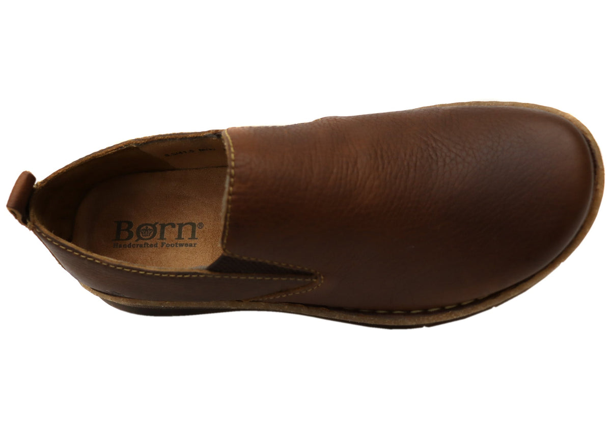 Born Mens Bryson Leather Comfortable Slip On Shoes