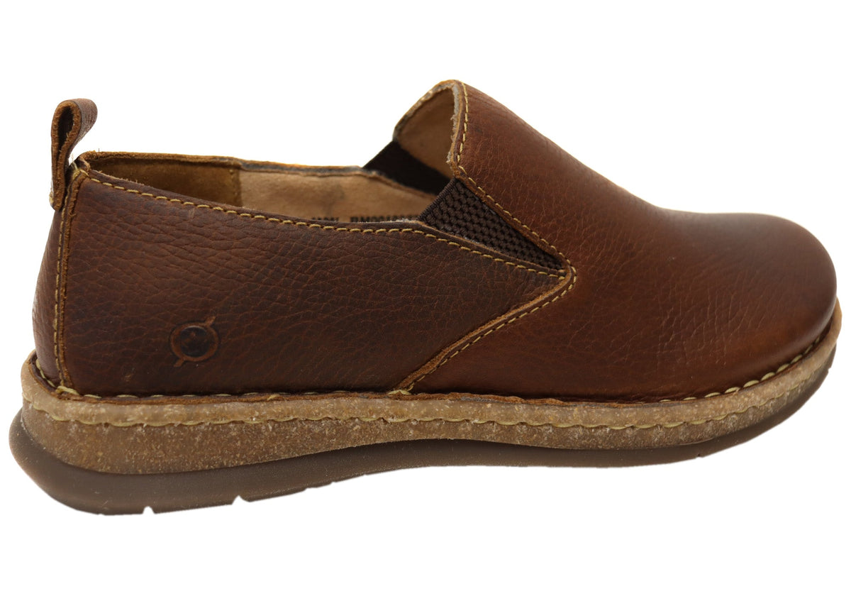 Born Mens Bryson Leather Comfortable Slip On Shoes
