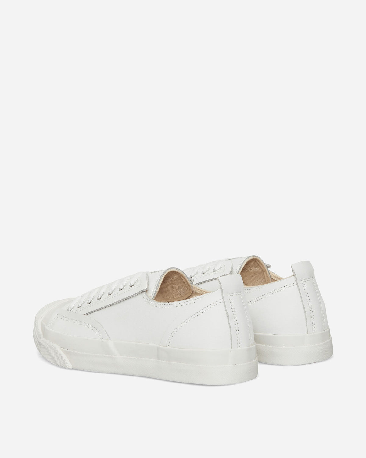 Men's Toe Logo Leather Sneakers White