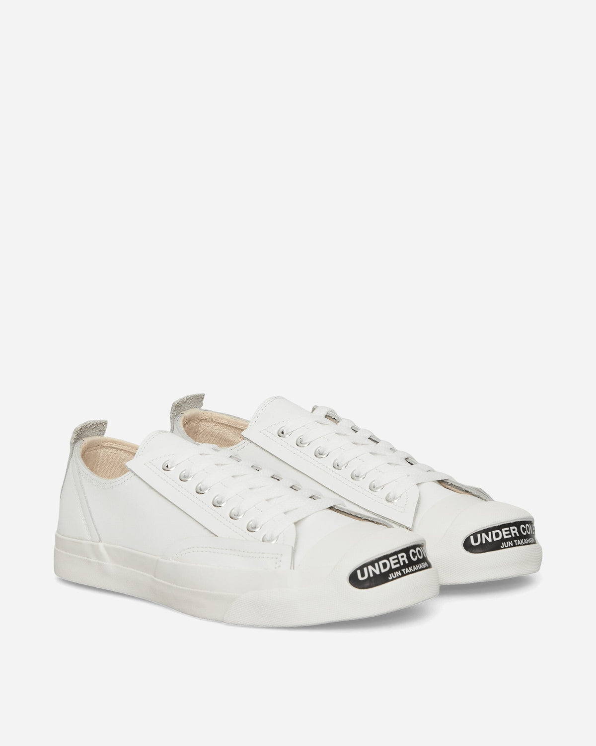 Men's Toe Logo Leather Sneakers White
