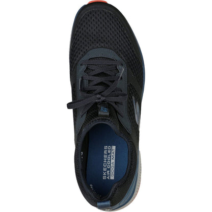 Men's Wide Fit Skechers 220102 GOrun Consistent Trainers - Black/Blue