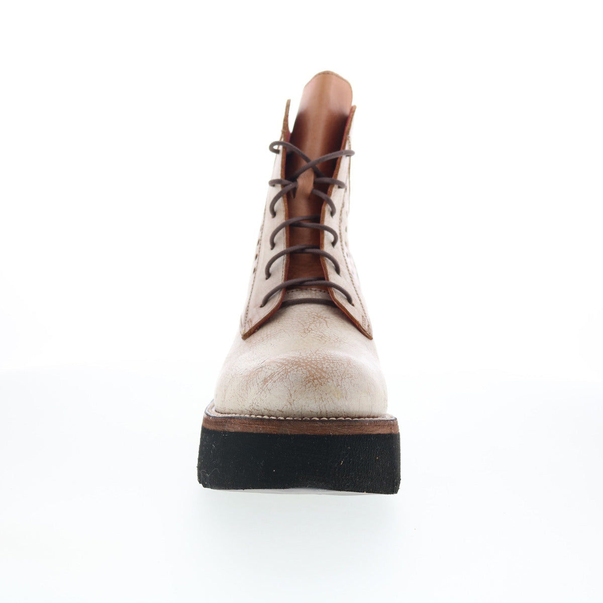 Bed Stu Tanzania F393086 Womens Beige Leather Lace Up Casual Dress Boots