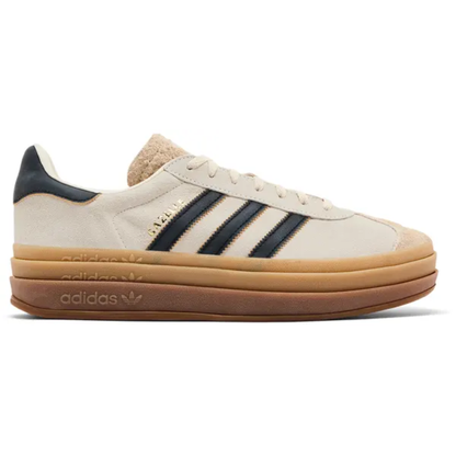 Adidas Originals Women's Cream/Black/Gum Gazelle Bold Sneakers, JS3892 (No Box)